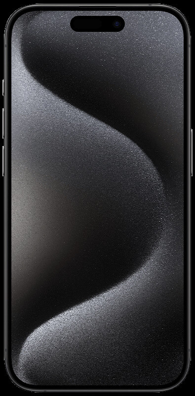 Apple iPhone 15 Refurbished  Black, Vorderansicht