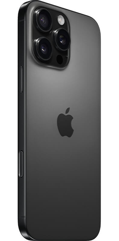 Apple iPhone 16 Pro Max Titan Schwarz, Seitenansicht