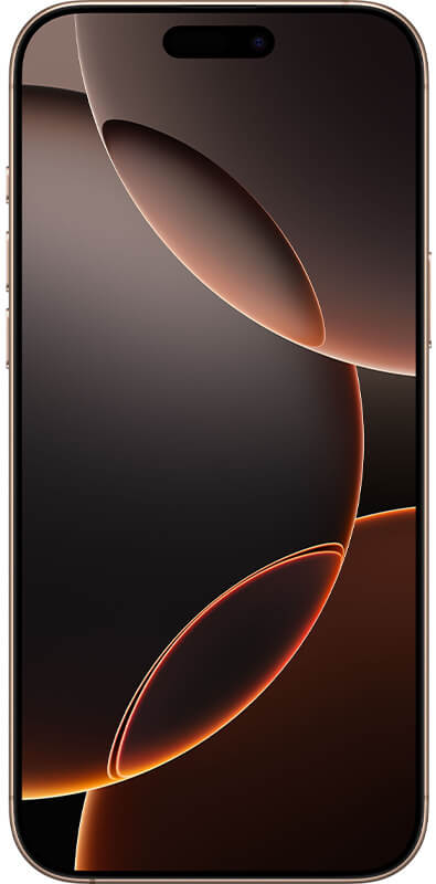 Apple iPhone 16 Pro Max Titan Wüstensand, Vorderansicht
