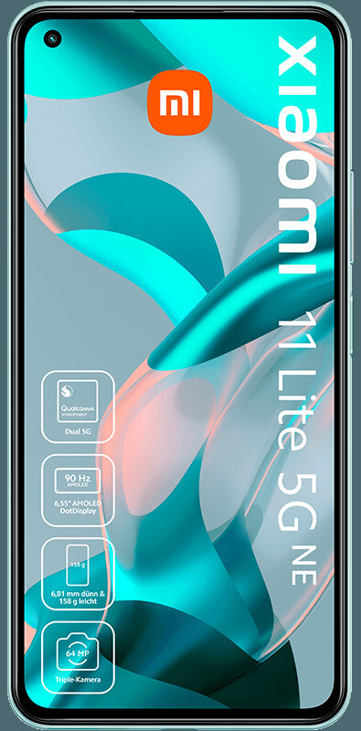 Xiaomi Mi 11 Lite 5G NE Mint Green, Vorderansicht