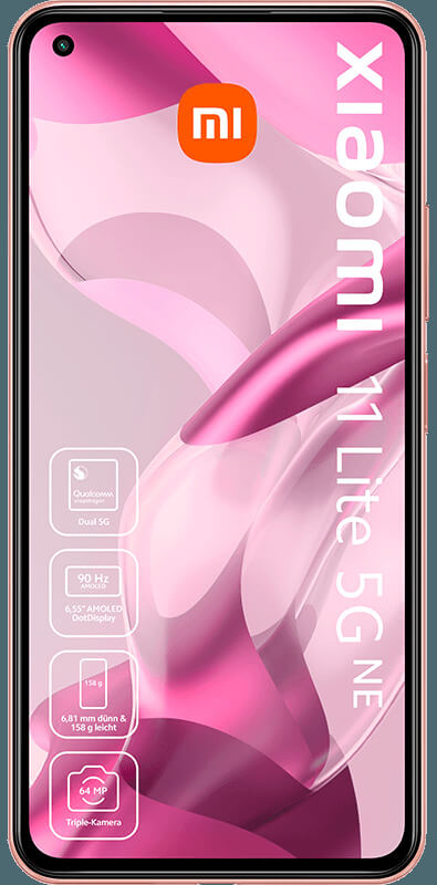 Xiaomi Mi 11 Lite 5G NE Peach Pink, Vorderansicht