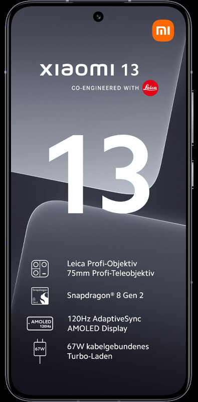 Xiaomi 13 5G  Black , Vorderansicht