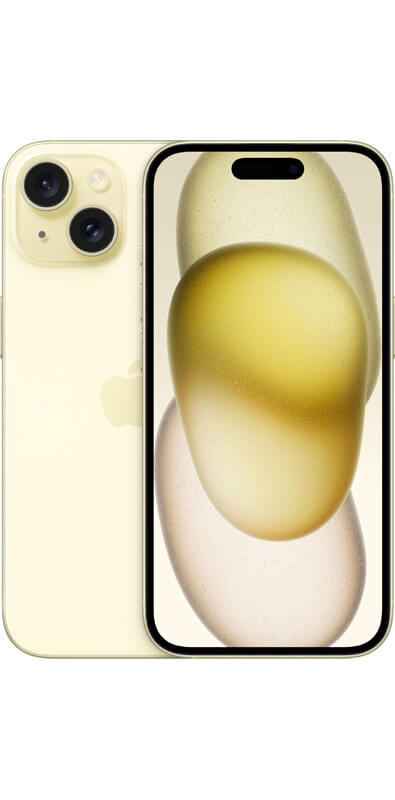 Apple iPhone 15 Yellow, Rückansicht