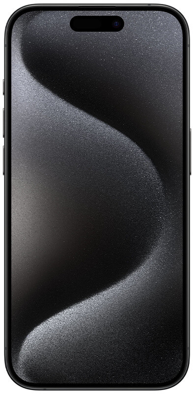 Apple iPhone 15 Pro Black Titanium, Vorderansicht