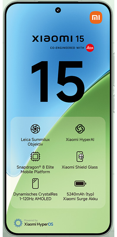 Xiaomi 15 Green , Vorderansicht