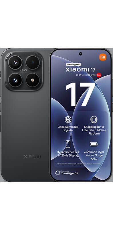 Xiaomi 17 Black, Vorderansicht