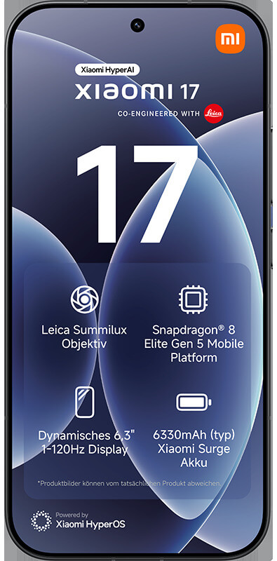 Xiaomi 17 Black, Vorderansicht