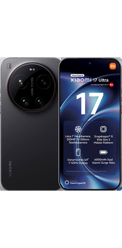 Xiaomi 17 Ultra Black, Vorderansicht