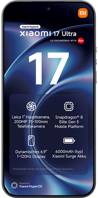 Xiaomi 17 Ultra Black, Vorderansicht