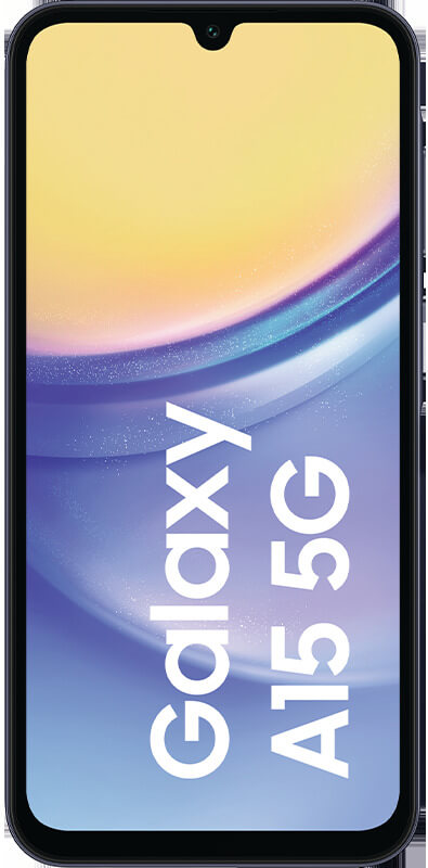 Samsung Galaxy A15 5G Blue Black, Vorderansicht