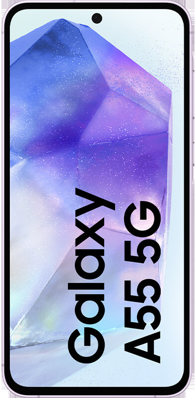 Samsung Galaxy A55 5G Awesome Lilac, Vorderansicht