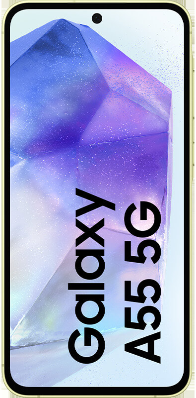 Samsung Galaxy A55 5G Awesome Lemon, Vorderansicht