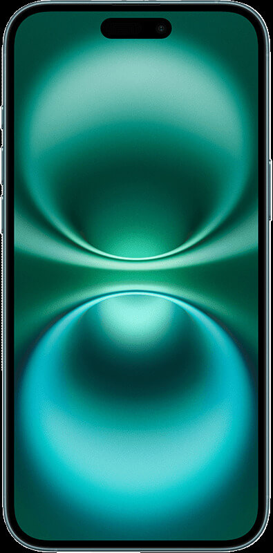 Apple iPhone 16 Blaugrün, Vorderansicht