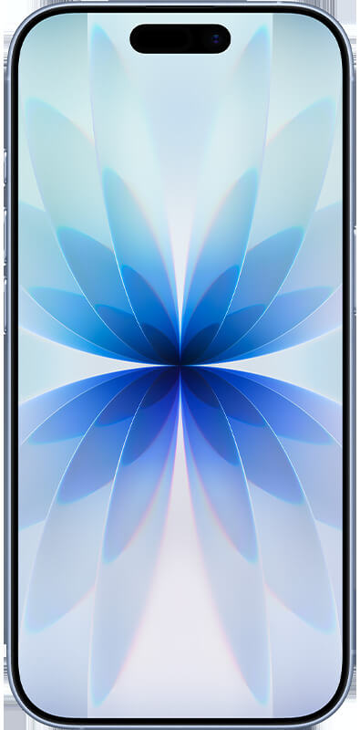 Apple iPhone 17 Nebelblau, Vorderansicht