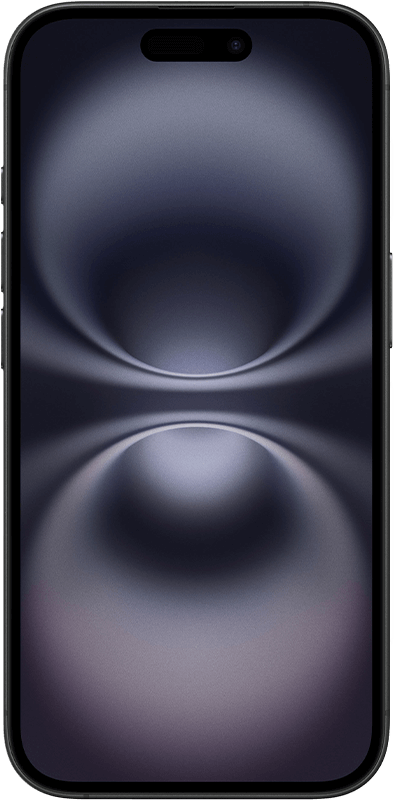 Apple iPhone 16 Schwarz, Vorderansicht