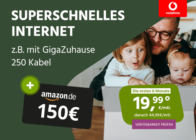 Kabel- und DSL-Tarife! Gratis Startguthaben & 150€ Gutschein