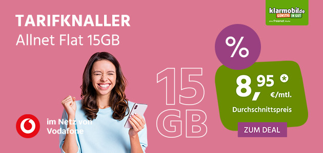 Allnet Flat 15GB im Vodafone Netz mit 8€ mtl. Rabatt