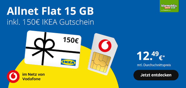 Allnet Flat 15 GB inkl. 150€ IKEA Gutschein