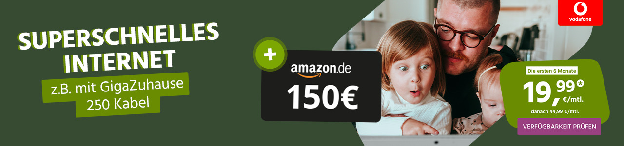 Kabel- und DSL-Tarife! Gratis Startguthaben & 150€ Gutschein
