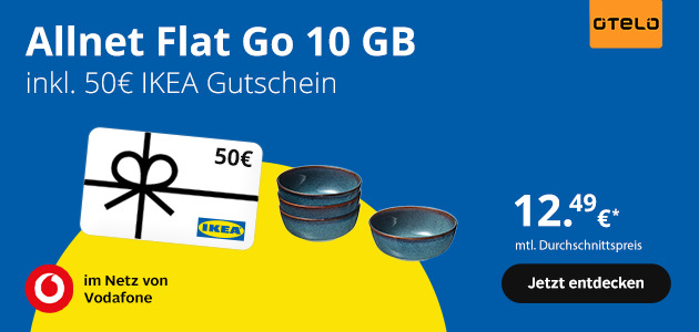 Otelo Allnet Flat Go 10GB mit 50€ IKEA Gutschein 
