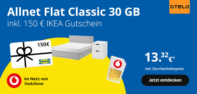 Allnet Flat 30 GB mit 150€ IKEA Gutschein