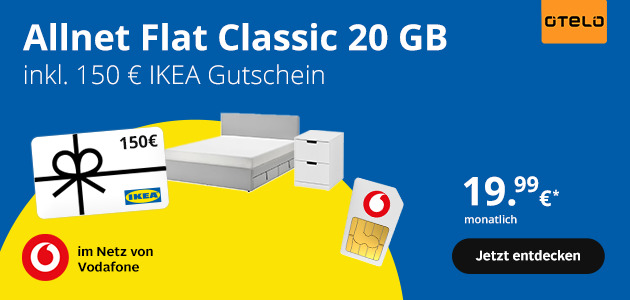 Allnet Flat 20 GB mit 150€ IKEA Gutschein