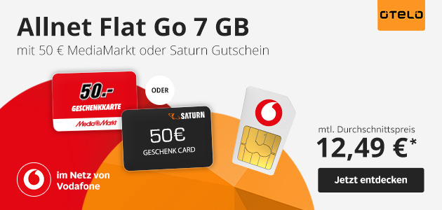 Otelo allnet Flat GO 7GB mit 50€ Gutschein 