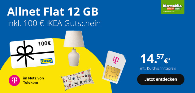 Allnet Flat 12 GB inkl. 100€ IKEA Gutschein