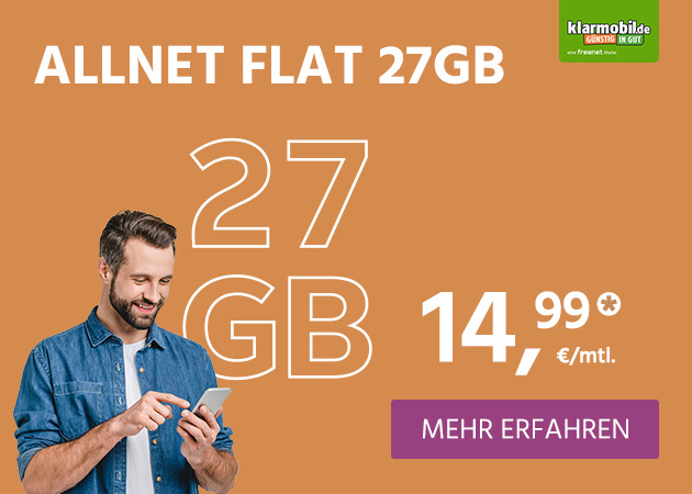 Vodafone Allnet Flat 27 GB mit 10€ Rabatt