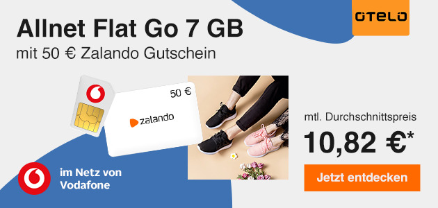 Otelo Allnet Flat 7GB mit 50€ Gutschein