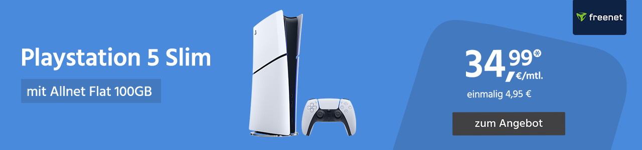 Sony Playstation 5 mit Allnet Flat 100GB für einmalig 4,95€ und monatlich 34,99€