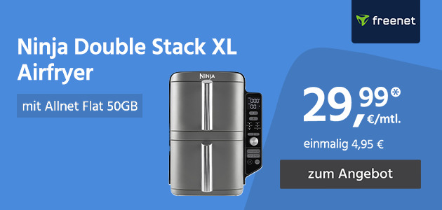 Allnet Flat 50GB mit Ninja Double Stack XL für einmalig 4,95€ und monatlich 29,99€