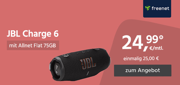 Allnet Flat 75GB mit JBL Charge 6 für einmalig 4,95€ und monatlich 24,99€