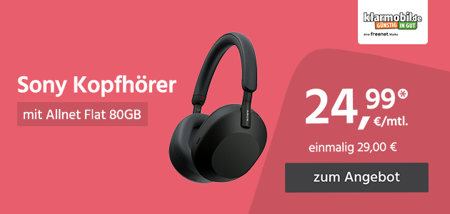 Allnet Flat 80GB mit Sony Headphones einmalig 29,00€ und monatlich 24,99€