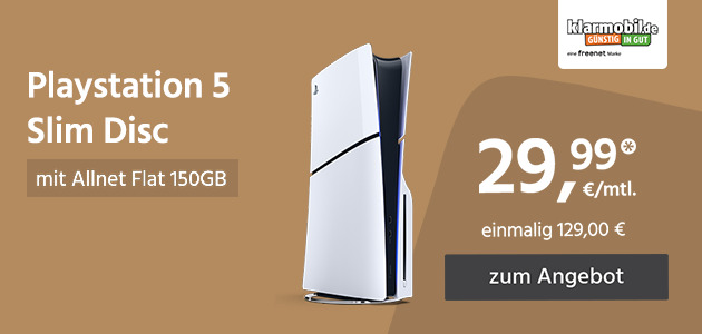 Allnet Flat 150GB mit Playstation 5 Disc Edition für einmalig 129,00€ und monatlich 29,99€