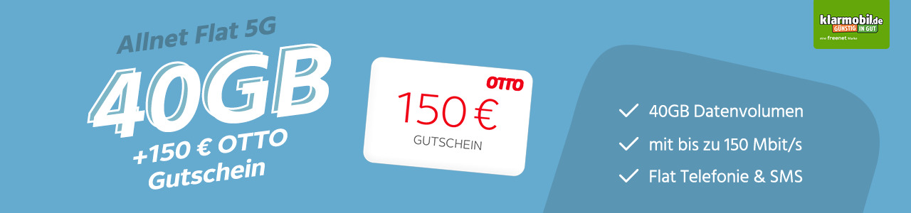 Allnet Flat 40GB mit 150€ OTTO-Gutschein