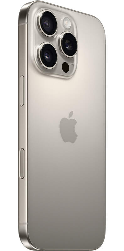 Apple iPhone 16 Pro Titan Natur, Seitenansicht