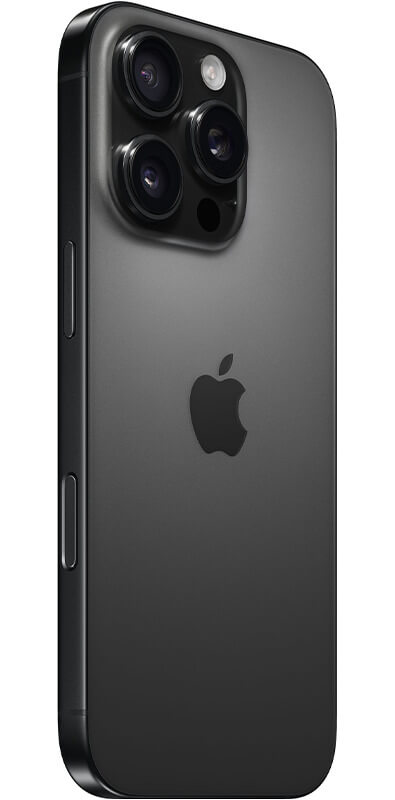 Apple iPhone 16 Pro Titan Schwarz, Seitenansicht