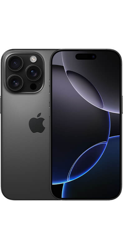 Apple iPhone 16 Pro Titan Schwarz, Rückansicht