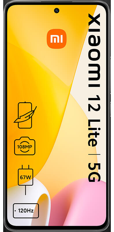 Xiaomi 12 Lite 5G Black, Vorderansicht