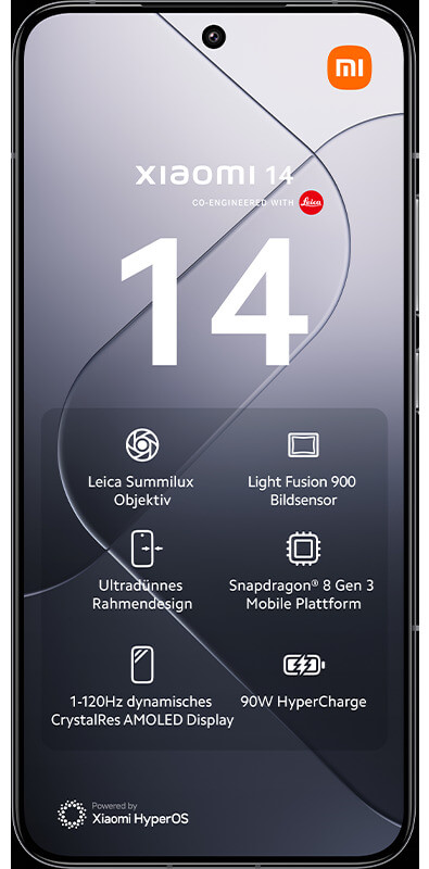 Xiaomi 14 Black, Vorderansicht