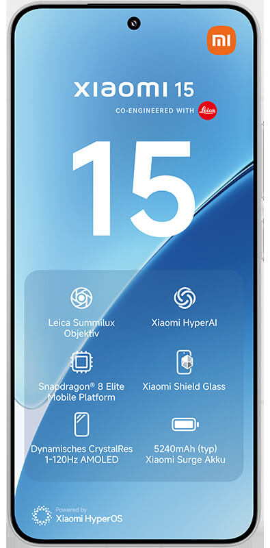 Xiaomi 15 White, Vorderansicht