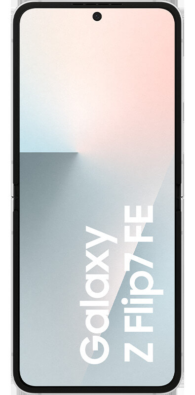 Samsung Galaxy Z Flip7 FE White, Vorderansicht