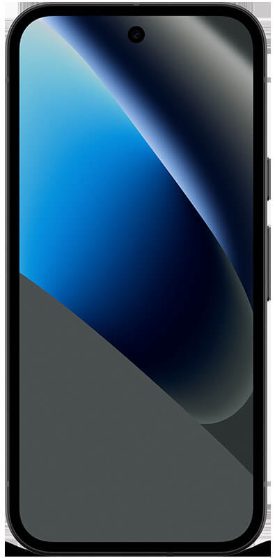 Google Pixel 10a Obsidian, Vorderansicht