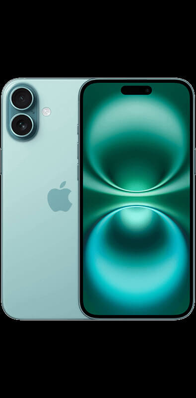 Apple iPhone 16 Blaugrün, Rückansicht