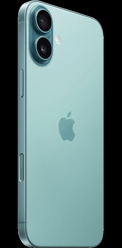 Apple iPhone 16 Blaugrün, Seitenansicht