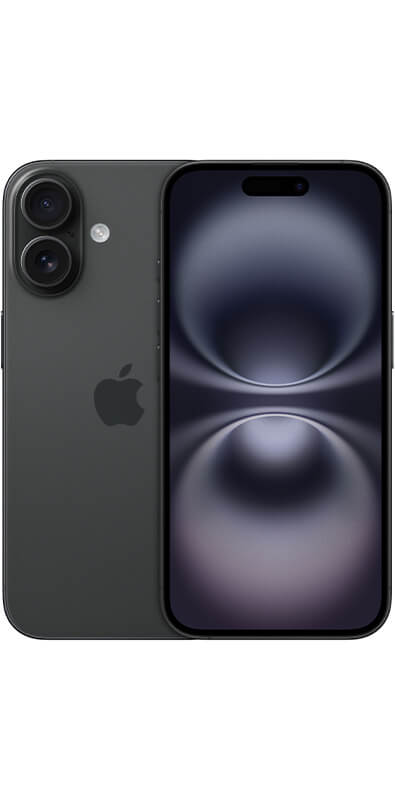 Apple iPhone 16 Schwarz, Rückansicht