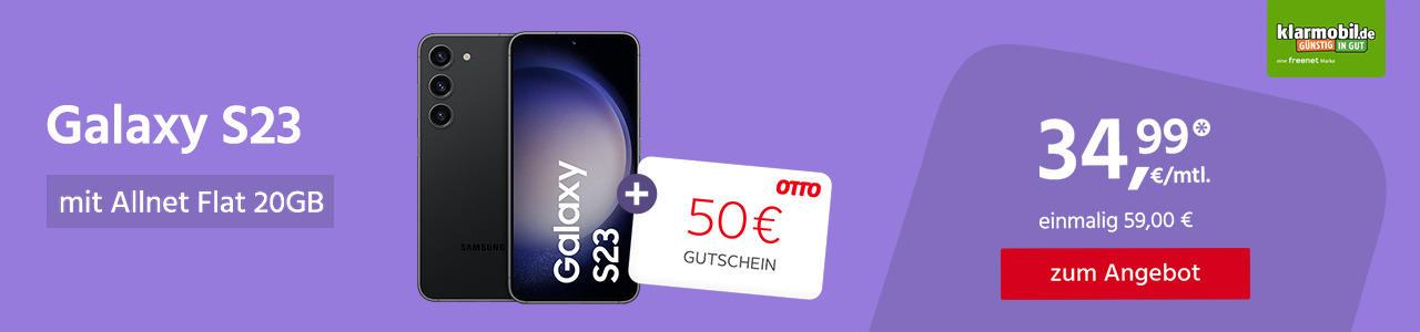 Galaxy S23 mit Allnet Flat 20GB für nur einmalig 59 Euro