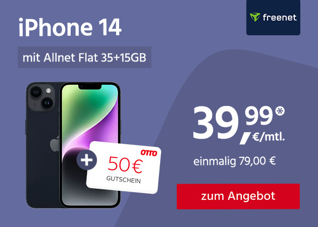 iPhone 14 mit Allnet Flat 50GB für nur einmalig 79 Euro