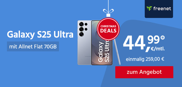 Galaxy S25 Ultra mit Allnet Flat 70GB für einmalig 259,00€ und monatlich 49,99€